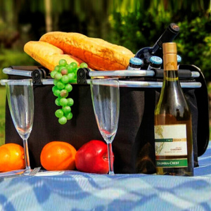 Imagen de Bolsa plegable conservadora picnic camping multiuso asas metálicas