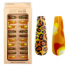Imagen de Uñas postizas combinadas lisas y animal print 24 unidades Ushas