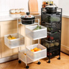 Imagen de Organizador De Cocina Giratorio cuadrado Con Ruedas 4 Estantes