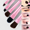Imagen de set de 5 pinceles para maquillaje en estuche metálico