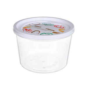 Imagen de Recipiente Contenedor Plástico Redondo Con Tapa 700ml - 3 Unidades