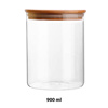 Imagen de Frasco de vidrio con tapa hermética de madera 900 ml