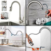 Imagen de Canilla monocomando extensible para pileta de cocina con grifo retráctil  plateado