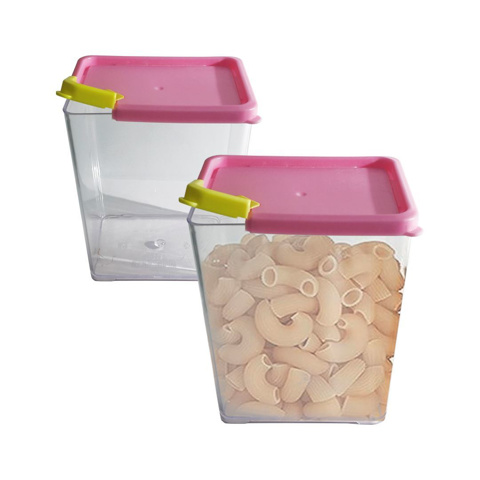Imagen de Recipiente plástico transparente rectangular con tapa