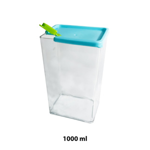 Imagen de Frasco plástico transparente rectangular con tapa 1000ml