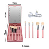 Imagen de Espejo de maquillaje con luz led y set de brochas 360º