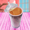 Imagen de Vaso plástico de  doble pared con tapa y brillos 500ml