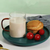 Imagen de Taza de té de vidrio alto borosilicato con asa color 450ml