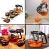 Imagen de Set tetera de vidrio con filtro acero inoxidable extraíble +  4 tazas