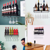 Imagen de Soporte metálico de pared para vinos y copas
