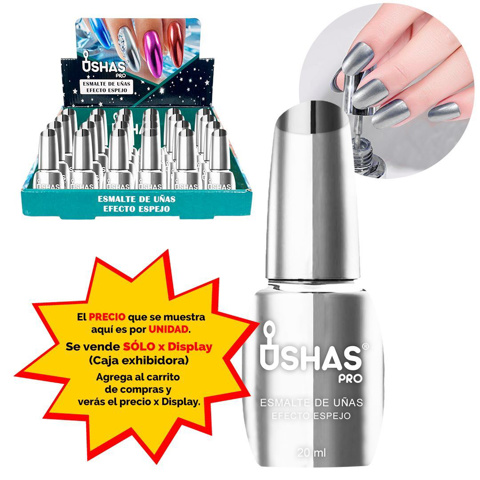 Imagen de Esmalte de uñas Ushas espejado-plata 03#