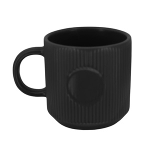 Imagen de Taza ceramica blanca-textura rayas verticales