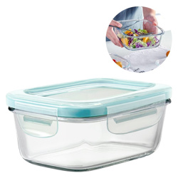 Imagen de Recipiente de vidrio cuadrado con tapa hermética color 800 ml