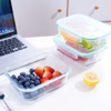 Imagen de Recipiente de vidrio rectangular con tapa hermética color 700 ml