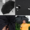 Imagen de Paraguas plegable negro- Paraguas corto de cartera con funda