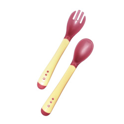 Imagen de Cubiertos de bebe x 2 silicona blister 13,5 cm