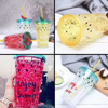 Imagen de Vaso con tapa y sorbito-Enjoy-en caja-3 colores-10X15,5cm
