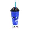 Imagen de Vaso plástico con tapa y sorbito caras