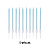 Imagen de Velas de cumpleaños finas-largas x 10pc con base blister 13c