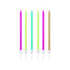Imagen de Velas de cumpleaños finas-largas x 6pc con base blister 12cm