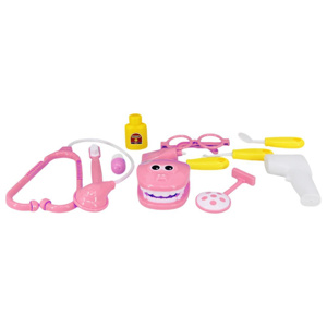 Imagen de Set de doctor con dentadura en bolsa-24x19cm. Rosado