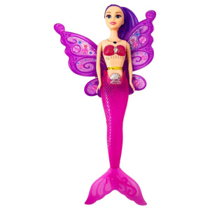 Imagen de Muñeca cola de sirena con pelo y alas-en bolsa-34x17cm.