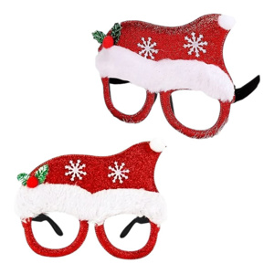 Imagen de Lentes de cotillón con gorrito de navidad
