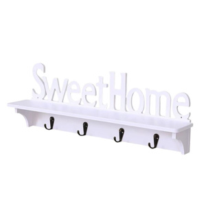 Imagen de Repisa estante Porta llaves 4 ganchos Diseño Sweet Home