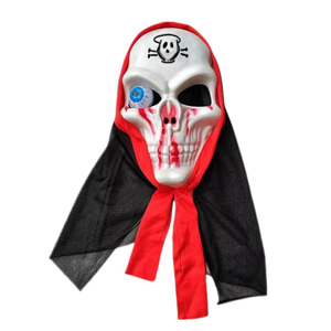 Imagen de Mascara calavera con tul- en bolsa 26x16cm. - pvc - 3 diseño