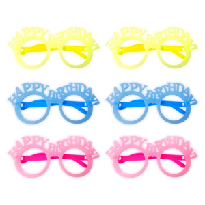 Imagen de Lentes cotillón happy birthday x6 unidades