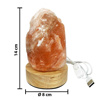 Imagen de Lámpara de Sal con base de madera - USB - Peso aprox 850 gr