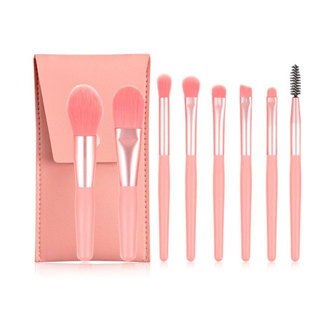 Imagen de Set de brochas para maquillaje en estuche símil cuero