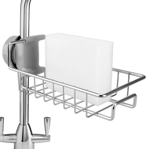 Imagen de Soporte organizador Para Esponjas Ajustable a Canilla cocina
