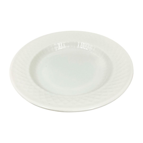 Imagen de Plato de melamina hondo redondo blanco-25x3cm.