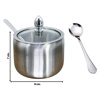 Imagen de Azucarero con tapa vidrio y cuchara en acero inox