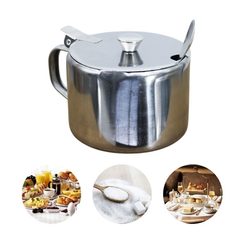 Imagen de Azucarero con tapa y cuchara en acero inox