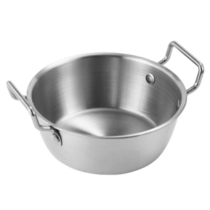 Imagen de Bowl plateado c/asas redondo 12x4cm. Acero inox