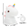 Imagen de Veladora Luz Led Unicornio Silicona Carga USB