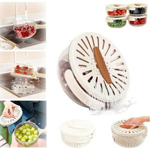 Imagen de Recipiente escurridor de vegetales y frutas  con asa plegable