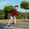 Imagen de Patines 4 ruedas 2 en línea + 2 traseras Extensibles T. 35 al 38
