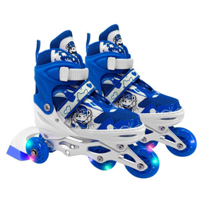 Imagen de Patines 4 ruedas 2 en línea + 2 traseras Extensibles T. 35 al 38