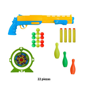 Imagen de Tiro al blanco en caja con pistola y proyectiles-48x30x5cm.