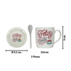 Imagen de Taza en cerámica Con plato y cuchara - Diseño Feliz Cumpleaños