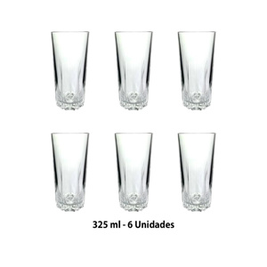 Imagen de Vasos de vidrio X 6 en caja- 6,8x13,6cm.