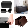Imagen de Baul Puff Asiento Banqueta Plegable Piecera Cama Living -Color Negro