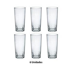 Imagen de Vasos de vidrio X 6 en caja- 7x14cm.
