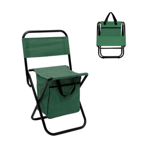 Imagen de Silla banqueta plegable con respaldo y bolso guarda todo