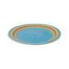 Imagen de Plato ceramica redondo borde a rayas coloridas-26,5cm.-4 col