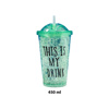 Imagen de Vaso con tapa y sorbito Efecto hielo  450 ml