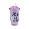 Imagen de Vaso con tapa y sorbito Efecto hielo  450 ml